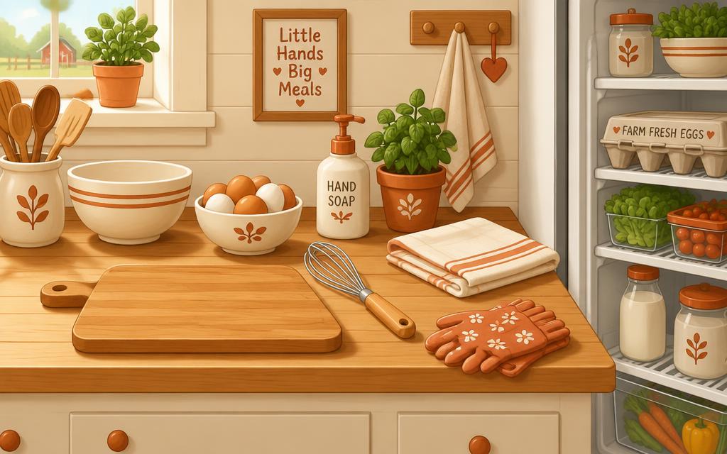 Young cooks at a clean prep station with eggs and tools
